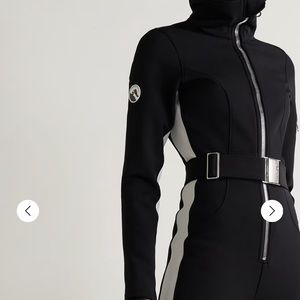Cordova striped ski suit